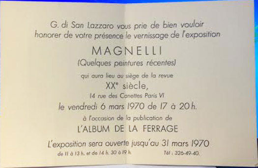 Carton D Invitation Vernissage Xxe Siecle 1970