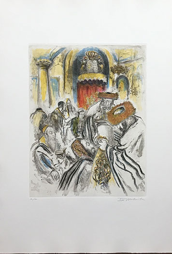 Torah I .  Suite of 12 Hand-colored Etchings