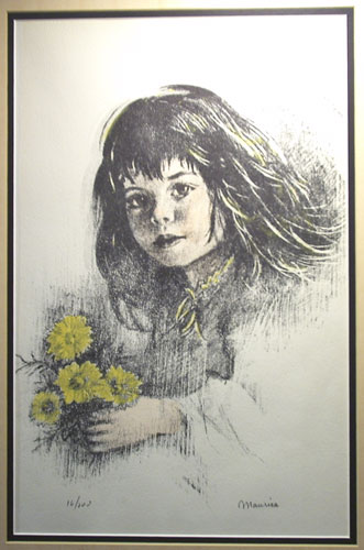 Young girl holding daisies