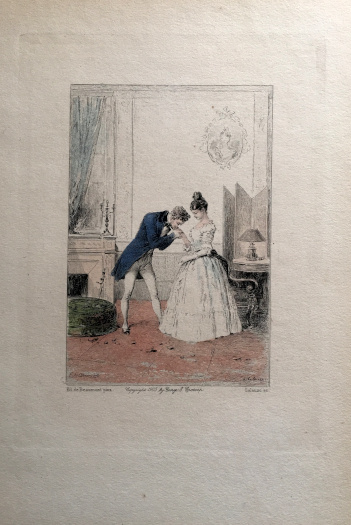 * Le Baiser  (3 etchings)..after the painting by Edouard de Beaumont