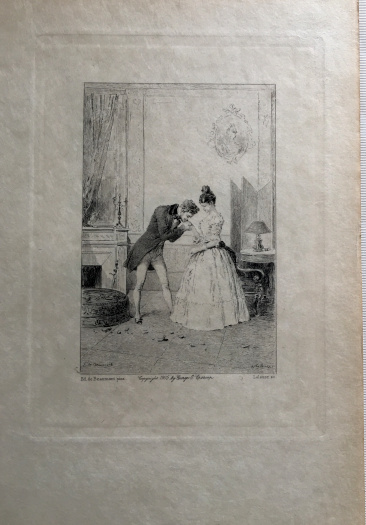 * Le Baiser  (3 etchings)..after the painting by Edouard de Beaumont