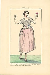 Robe de taffetas rose et tulle métal.. - engraved by Gorvel