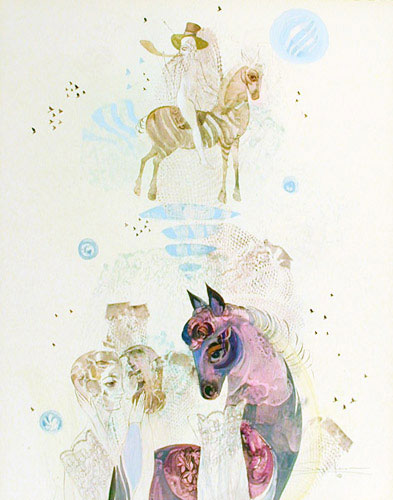 Lovers with Poney - Watercolor #133