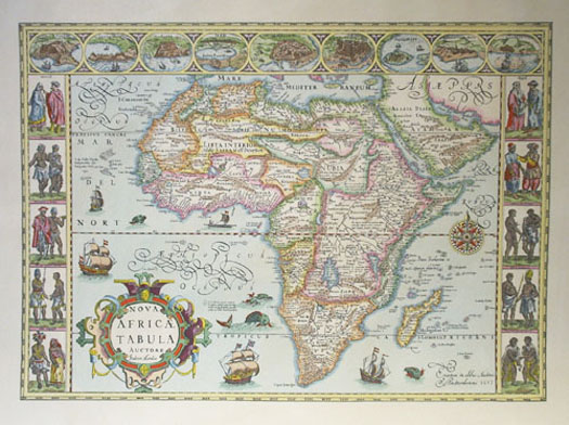 * Antique Map reproduction - Nova Africae Tabula Auctore Jodoco Hondio 1617
