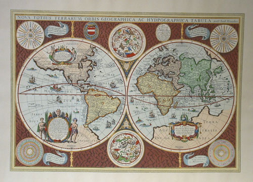 * Antique Map reproduction -Nova Totius Terrarum Orbis Geographica..1649