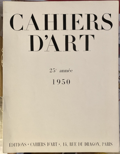* Cahiers d'Art. 25e Année. 1950.