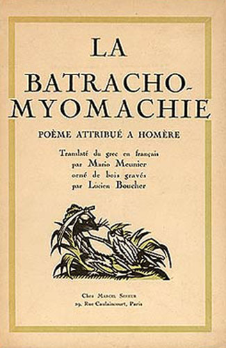 Homere. La Batracho-Myomachie