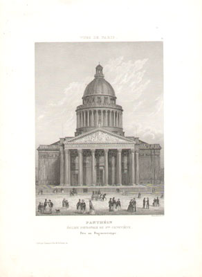 Panthéon. Gravure sur Acier prise au Daguerréotype