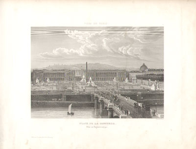 Place de la Concorde. Gravure sur Acier prise au Daguerréotype