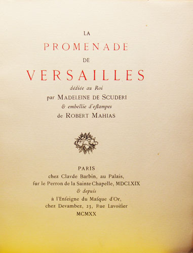 Madeleine de Scuderi La Promenade de Versailles