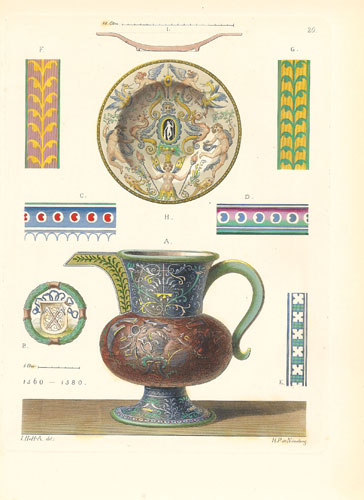 *Vase à anse et assiette maïoliques,1560-1580. Planche 20