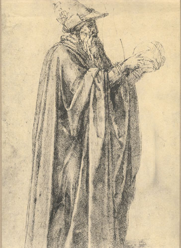 * Vieillard drapé, tenant dans ses mains une sphère. Plate No 1