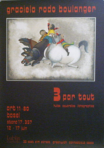 Trois Chevaux - 3 Par tout Vintage Exhibit Poster Art Basel