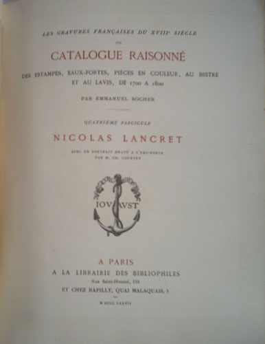 Catalogue Raisonné des Estampes, Eaux-fortes de 1700-1800