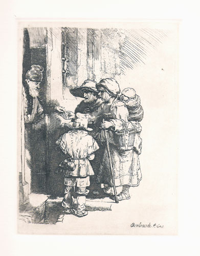 after Rembrandt by Amand-Durand -Bartsch 176 Mendiants a la porte d'une maison