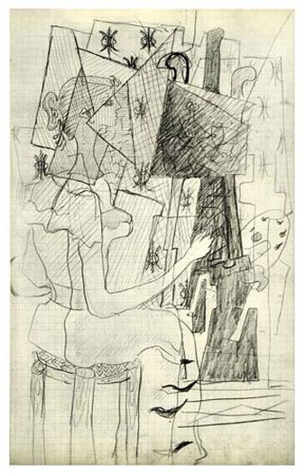* Femme au chevalet (sketch) Verve 1955  p.65