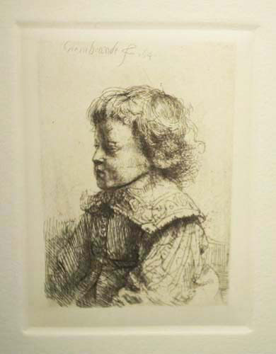 after Rembrandt -  Bartsch #310 Portrait of a Boy in profile