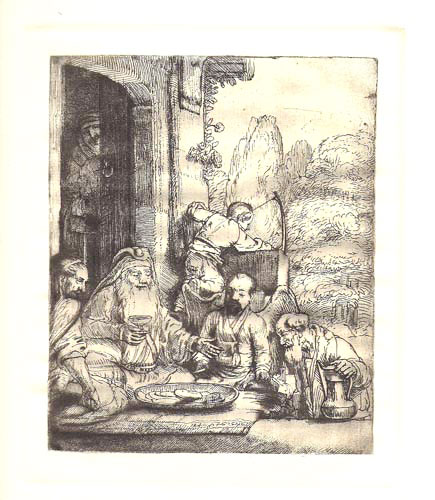 after Rembrandt -  Bartsch #29 Abraham recevant les Anges