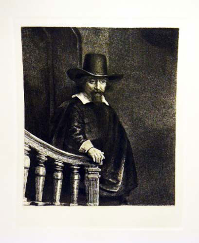after Rembrandt -  Bartsch #278 - Ephraim Bonus dit le Juif a la Rampe