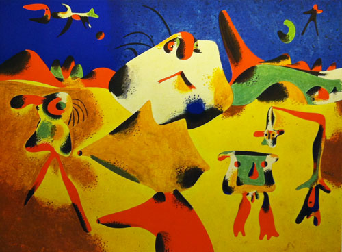 Figures, Mountains, Sky, Bird (1936)