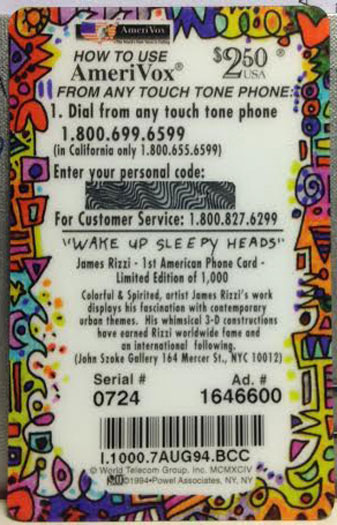 Wake up Sleepy heads - First American Phone card