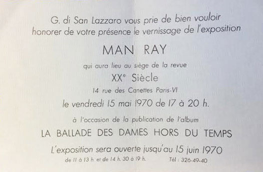 Carton d'invitation - Vernissage - Xxe siecle 1970