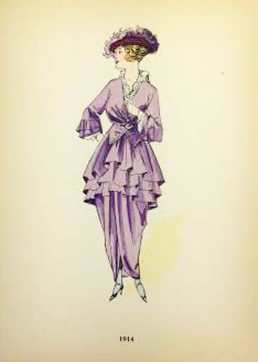 La Mode Féminine  en 1914 - Set of 4 pochoirs