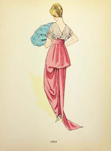 La Mode Féminine  en 1914 - Set of 4 pochoirs