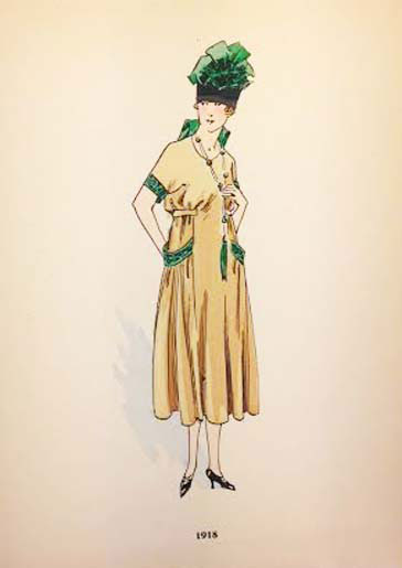 La Mode Féminine  en 1918 - Set of 4 pochoirs