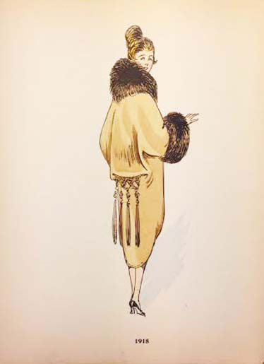La Mode Féminine  en 1918 - Set of 4 pochoirs