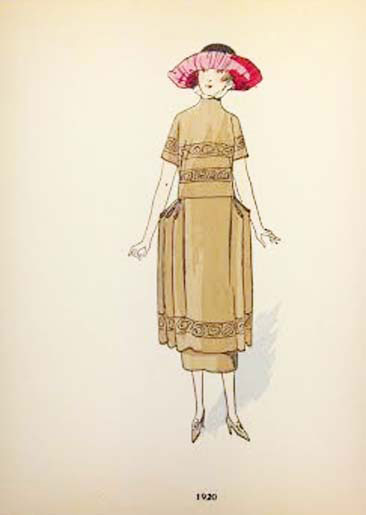 La Mode Féminine  en 1920 - Set of 4 pochoirs