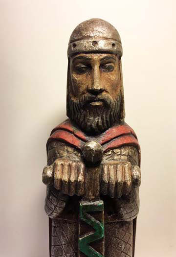 El Cid - Carved Polychrome Wood Sculpture