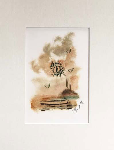 Floral Surrealiste E8 - Oil on paper