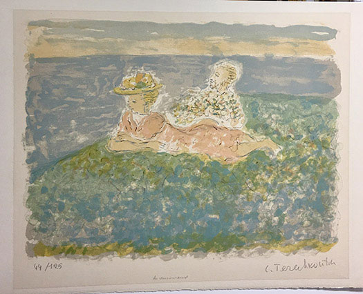 Les Amoureux - Couple laying in Field