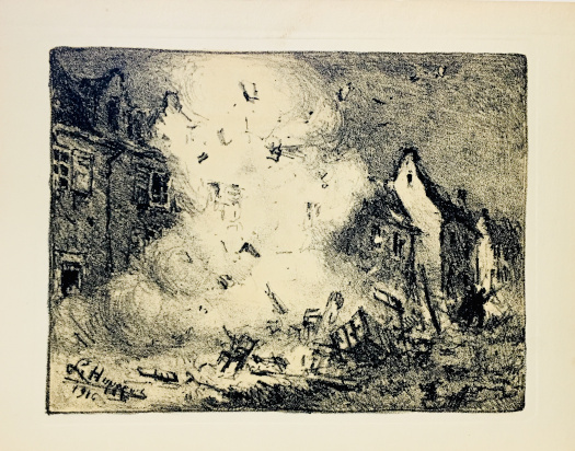 * Explosion d'obus - La Bataille de l'Yser - Octobre 1914