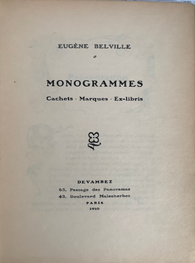 Monogrammes, Cachets, Marques, Ex-libris