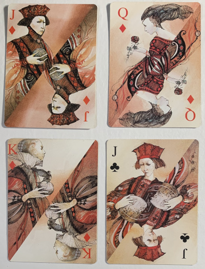 Deck of 54 Playing Cards with original ink Drawing