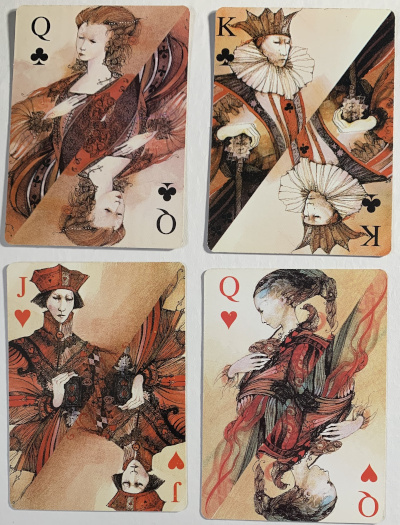 Deck of 54 Playing Cards with original ink Drawing