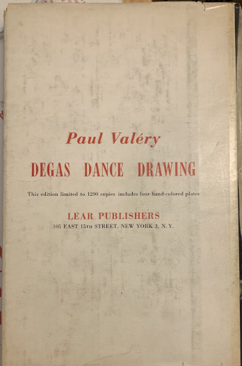 * Paul Valèry. Degas Dance Drawing. With 4 tipped-in hand-colored plates