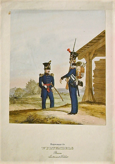 * Konigreich Wurtemberg - Landjager Corps-Train-Pioners..Set of 3