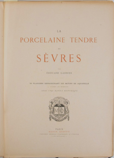 *La Porcelaine Tendre de Sèvres. 50 original watercolors engraved as chromolithographs